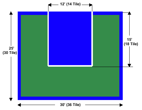 25'x 30' Half Court w/ Integrated Lines