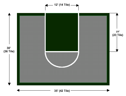 30'x 35' Half Court w/ Painted Lines