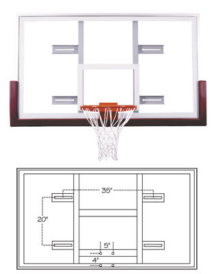 FT240 42x72 Competition Glass Basketball Backboard-Guaranteed to be unbreakable