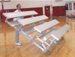 TNR-0315ALRS 3 Row -15ftL -Low Rise, Single Foot Plank, Tip n Roll Bleacher
