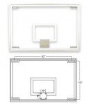 FT236 48inx72in x 1/2in Competition Glass Basketball Backboard