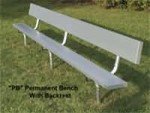 In Ground Aluminum Bench with Back