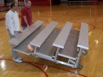 TNR-0412ALRP 4 Row -12ftL -Low Rise, (2) Foot Planks, Tip n Roll Bleacher